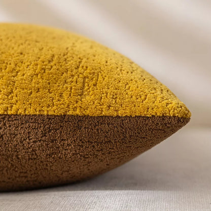 Two-Tone Velvet Pillow Cover 18x18in Reversible Cozy Decorative Cushion