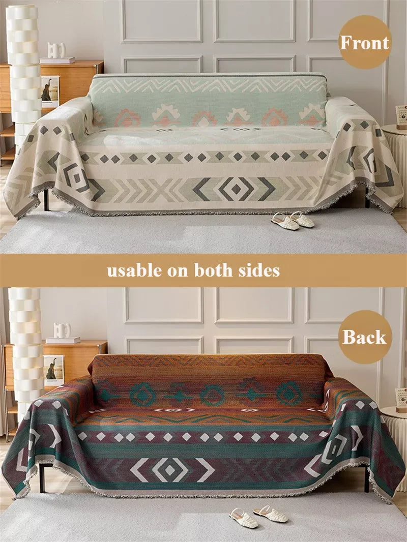Double-Sided Chenille Floral Sofa Blanket – Breathable, Soft & Versatile Throw - DSARD