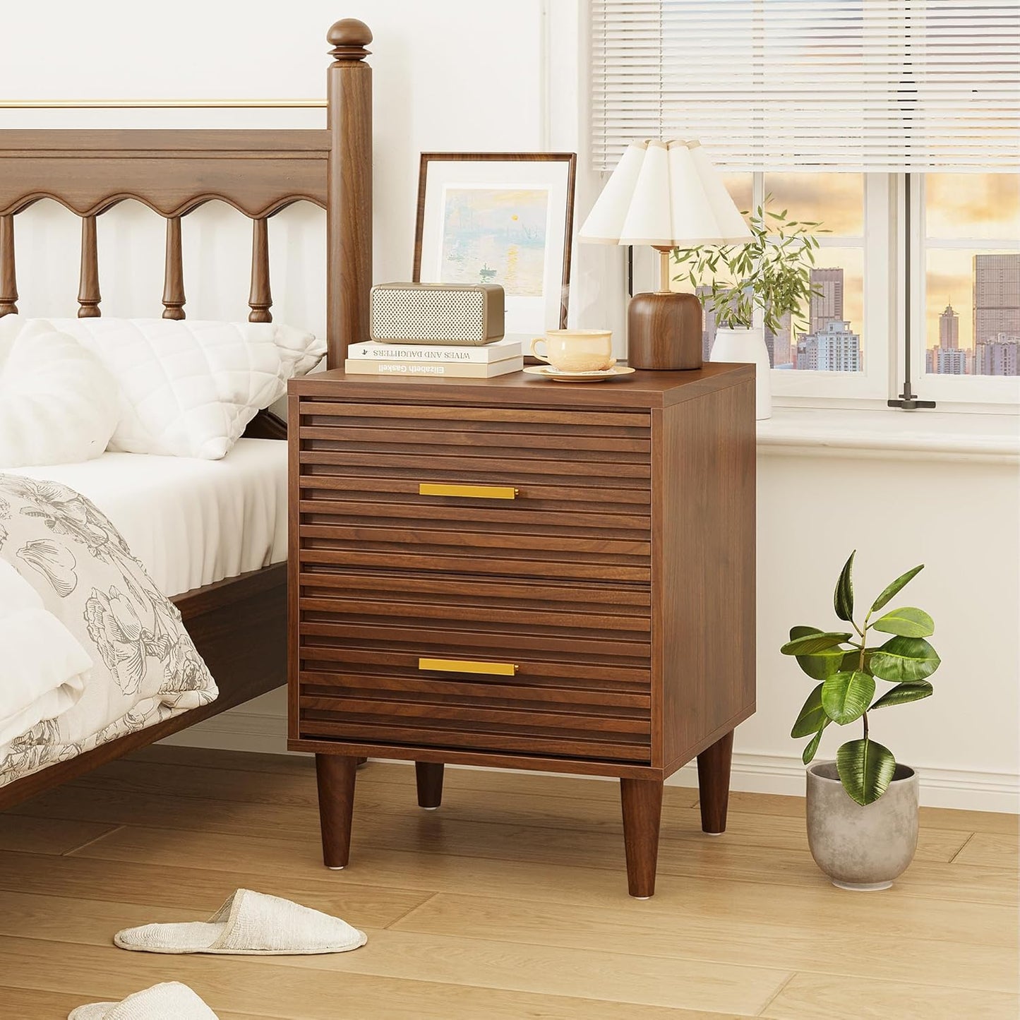 Mid Century Modern Premium Nightstands with Drawers