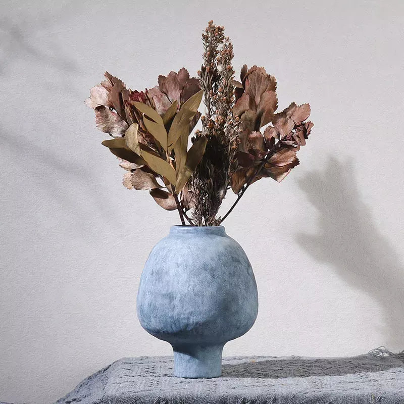 Handcrafted Ceramic Vase – Rustic Crude Pottery for Elegant Floral Decor