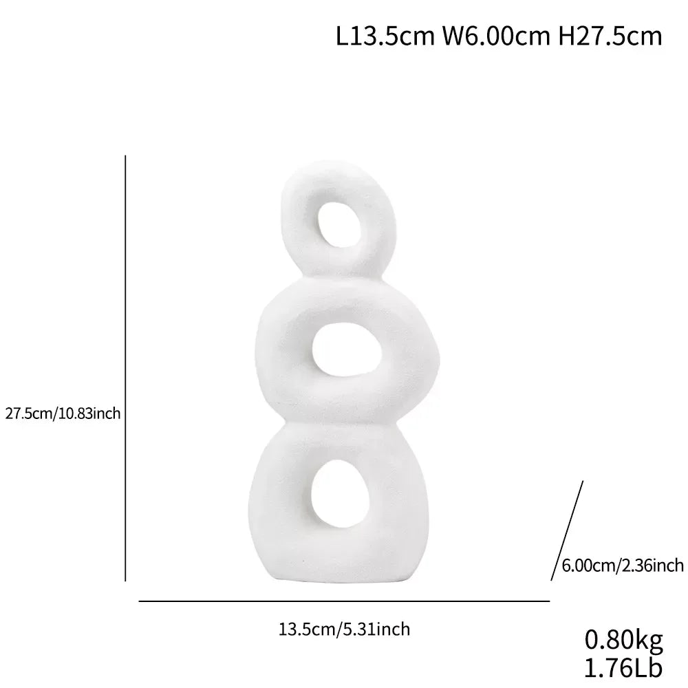 Ceramic Abstract Curved Pipe Figurine – Modern Geometric Home Décor - DSARD
