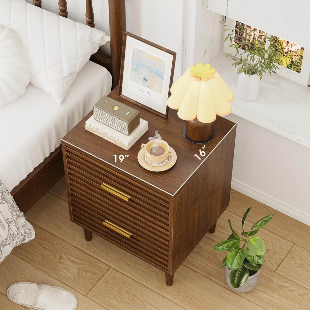 Mid Century Modern Premium Nightstands with Drawers
