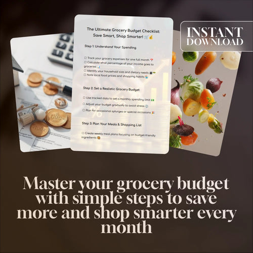 The Ultimate Grocery Budget Checklist: Save Smart, Shop Smarter | Digital Download for a Good Budget for Groceries, Meal Planning & Smart Shopping