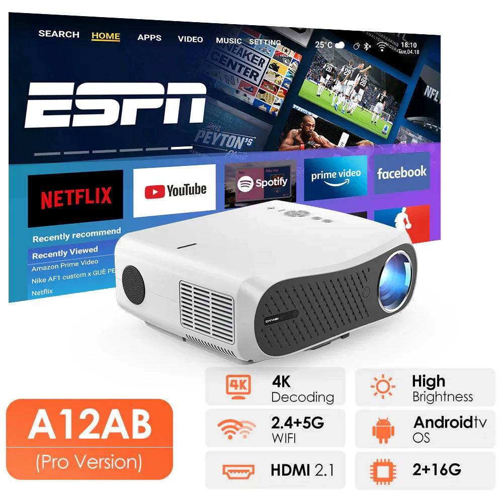 4K 3200ANSI Android Home Cinema Projector with Google TV & WiFi - DSARD
