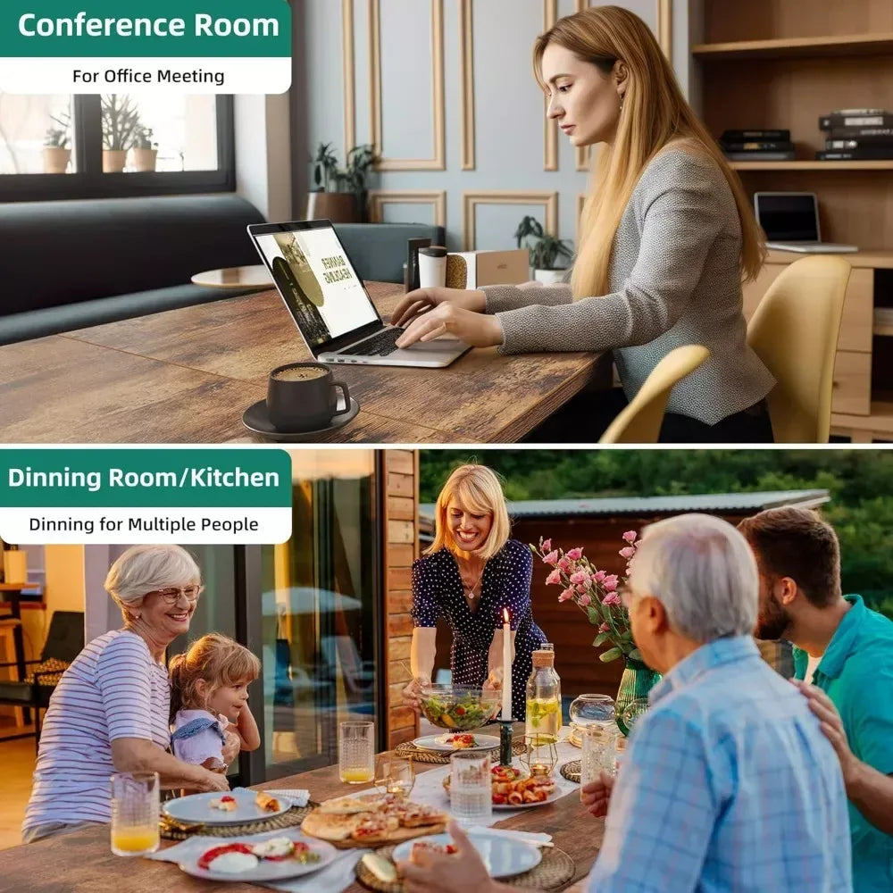 70.8″ Rustic Brown Farmhouse Dining Table for 6-8 People – Industrial Wood Style - DSARD - DSARD