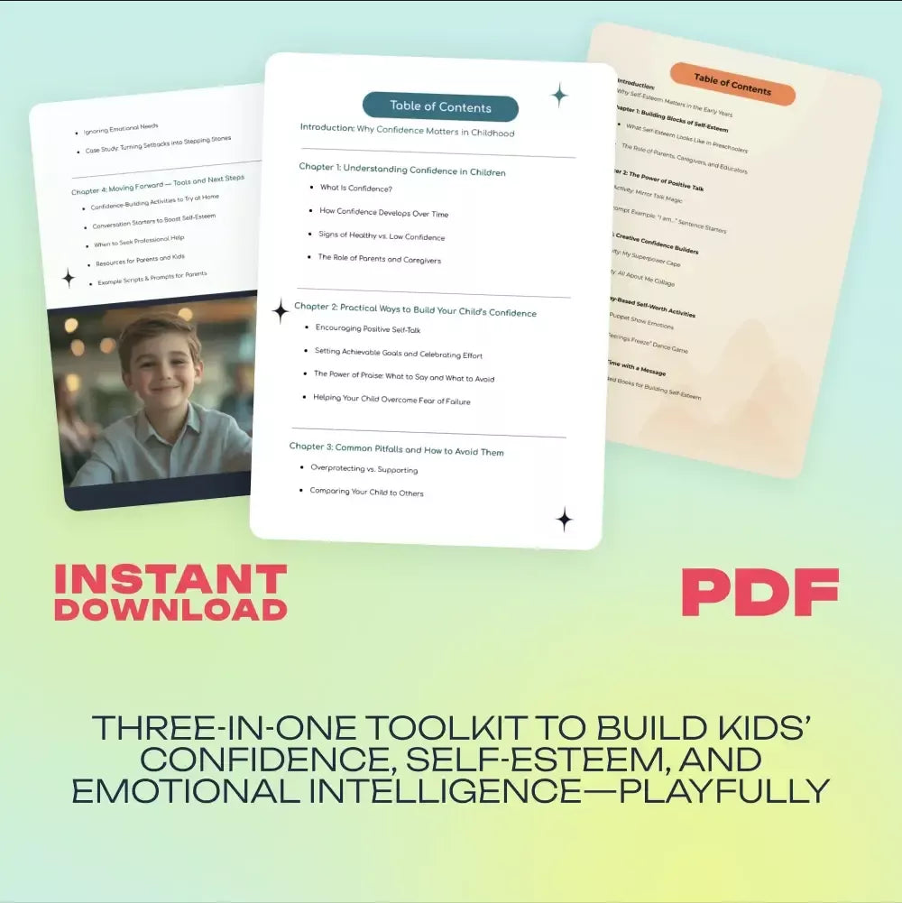 Confident Kids Bundle: Nurturing Emotional Strength | 3-in-1 Bundle | Parenting Guide, Self-Esteem Activities Ages 3–5, Emotional Intelligence Checklist