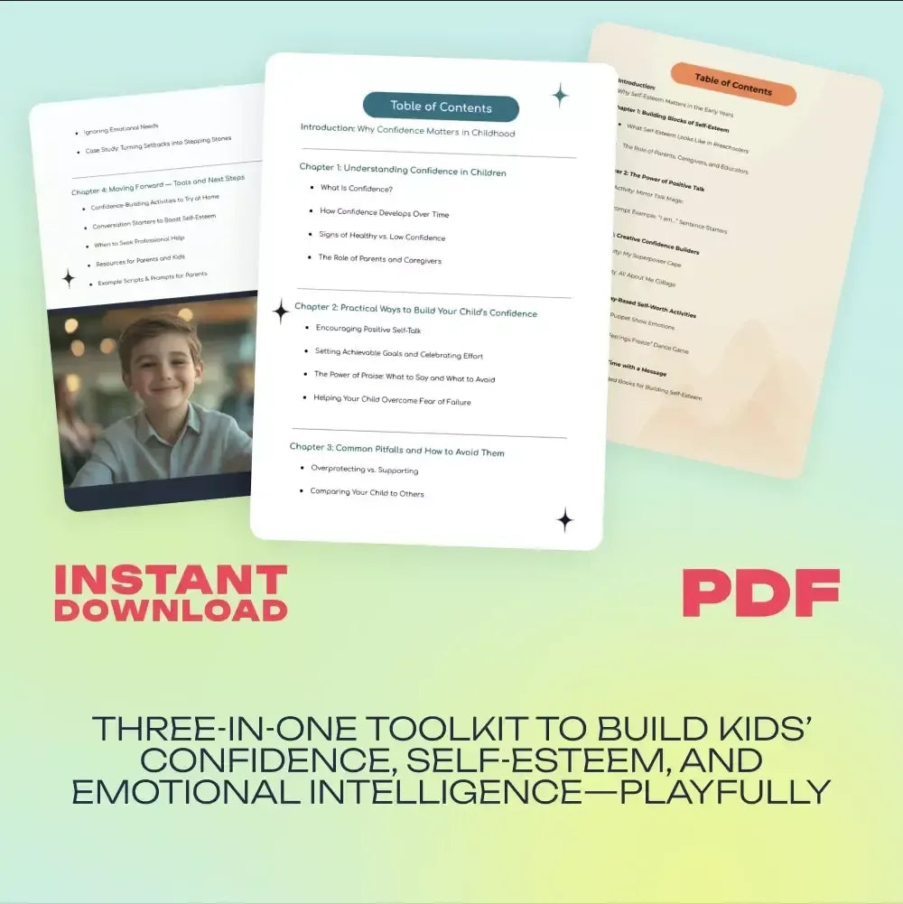 Confident Kids Bundle: Nurturing Emotional Strength | 3-in-1 Bundle | Parenting Guide, Self-Esteem Activities Ages 3–5, Emotional Intelligence Checklist - DSARD