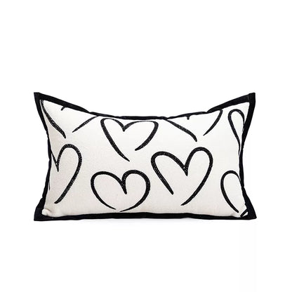 Bohemian Black & White Jacquard Pillow Cover