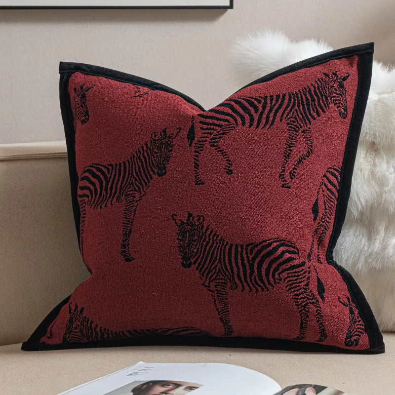 Luxury Black Zebra Geometric Pillow Cover