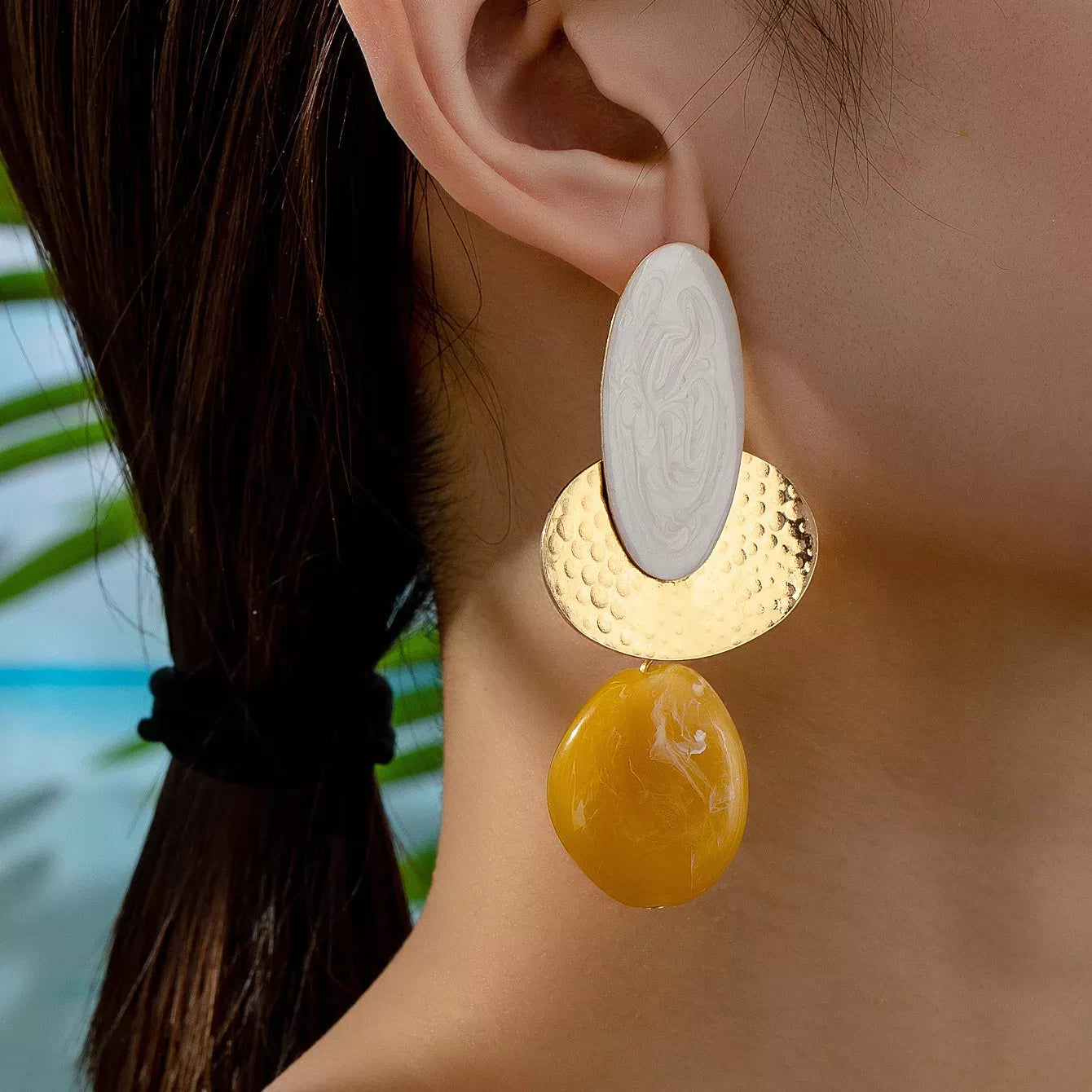 Minimalist Ocean Wave Acrylic Dangle Earrings