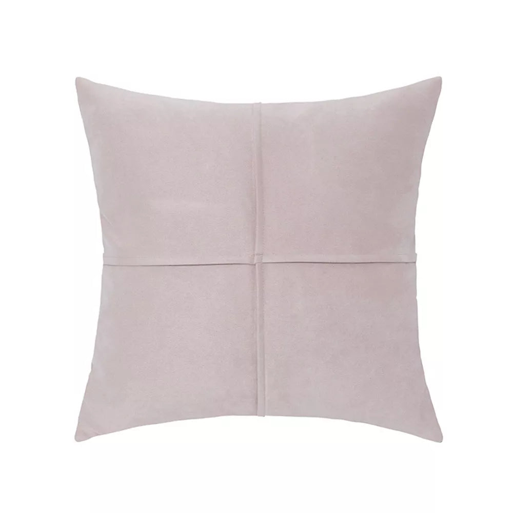 Faux Suede Cross Stitch Decorative Throw Pillow Cover for Sofa, Bed & Couch