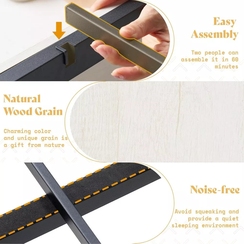 Queen Size Farmhouse Storage Bed Frame with Headboard & 4 Drawers - DSARD