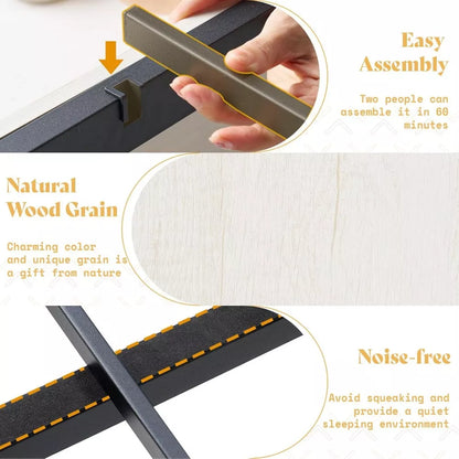 Queen Size Farmhouse Storage Bed Frame with Headboard & 4 Drawers - DSARD