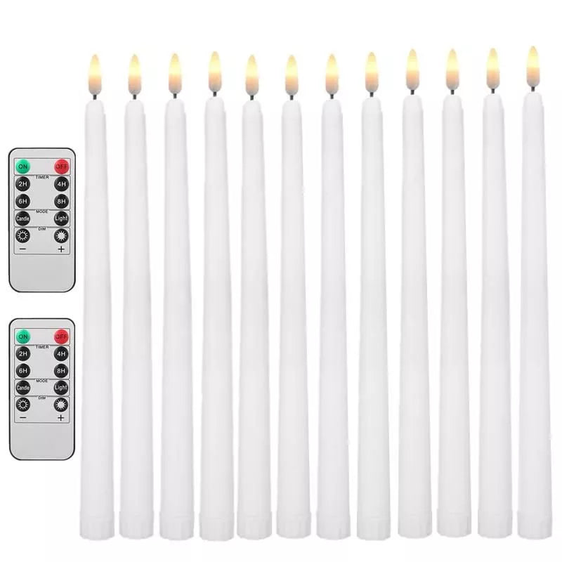 Realistic Flickering Flameless Taper Candles with Timer & Remote Control
