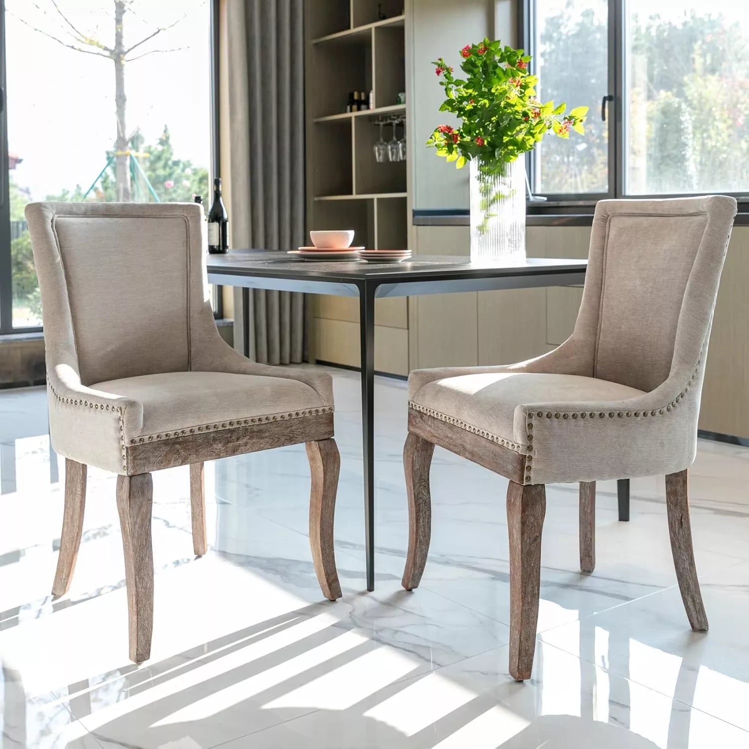 Set of 4 Upholstered Mid Century Modern Dining Chairs - DSARD