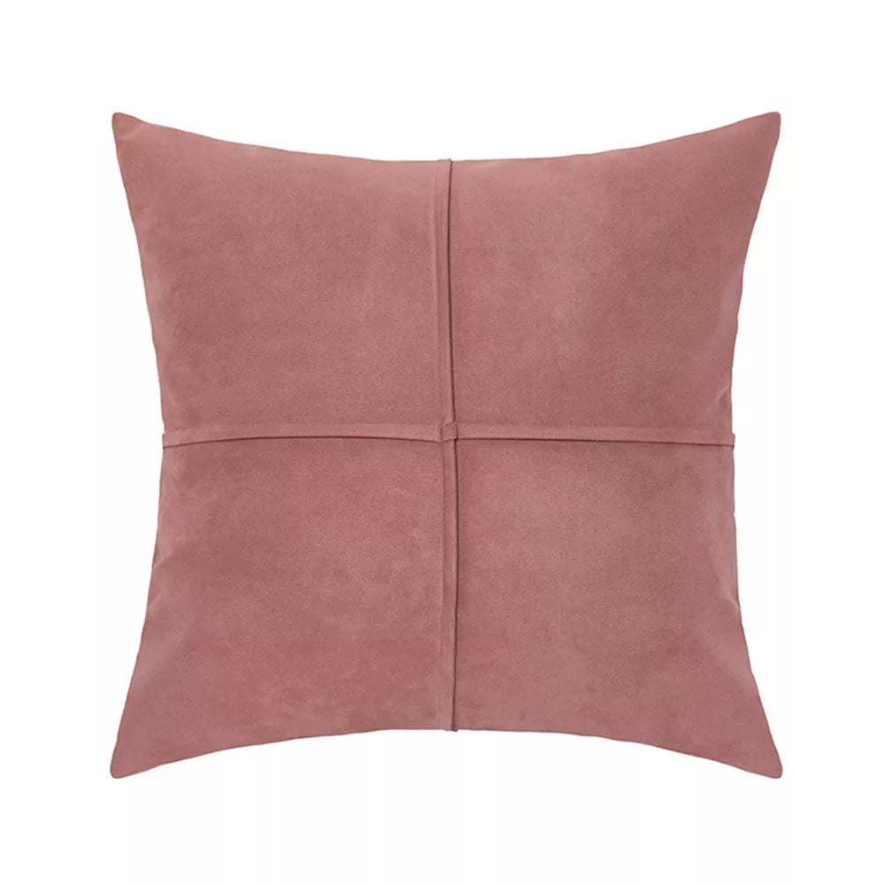 Faux Suede Cross Stitch Decorative Throw Pillow Cover for Sofa, Bed & Couch