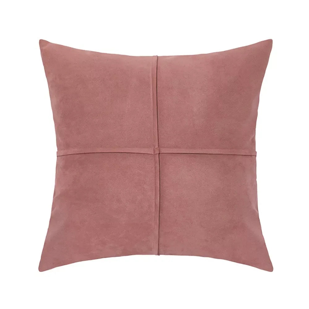 Faux Suede Cross Stitch Decorative Throw Pillow Cover for Sofa, Bed & Couch - DSARD