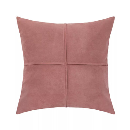 Faux Suede Cross Stitch Decorative Throw Pillow Cover for Sofa, Bed & Couch