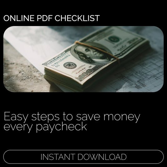 The Paycheck Power Checklist | Simple Ways to Save Money Every Pay Period | Digital Download Savings Planner, Budgeting Guide & Money Habits Tracker