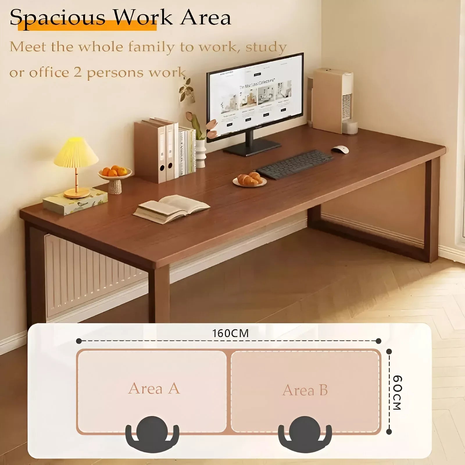 63-Inch Extra Long Wooden Desk - DSARD - DSARD