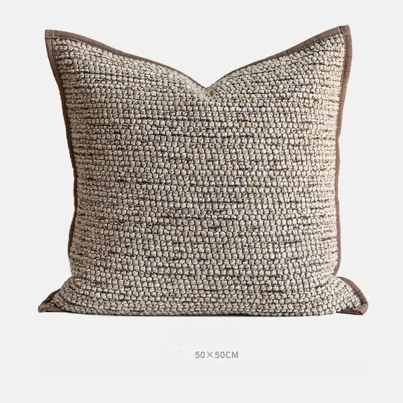 Brown Woven Throw Pillow Cover 12×20 / 20×20 Inch – Modern Luxe Décor - DSARD