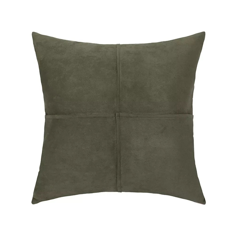 Faux Suede Cross Stitch Decorative Throw Pillow Cover for Sofa, Bed & Couch - DSARD