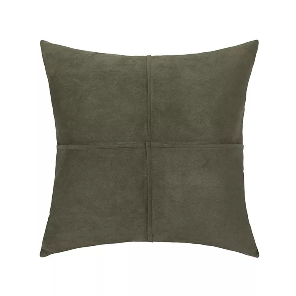 Faux Suede Cross Stitch Decorative Throw Pillow Cover for Sofa, Bed & Couch