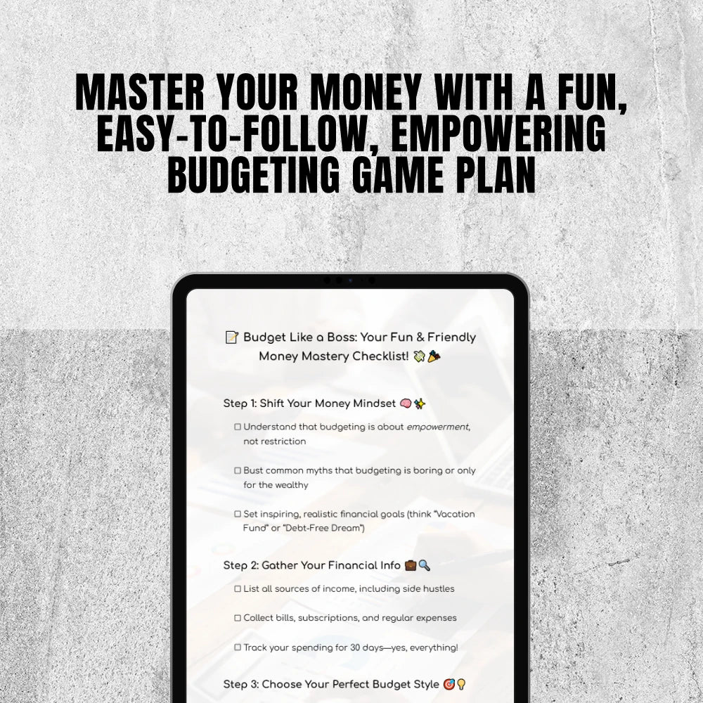 Budget Like a Boss: Your Fun & Friendly Money Mastery Checklist | Digital Budgeting Guide | How to Make a Budget Plan Printable