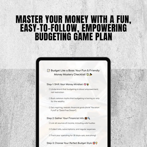 Budget Like a Boss: Your Fun & Friendly Money Mastery Checklist | Digital Budgeting Guide | How to Make a Budget Plan Printable
