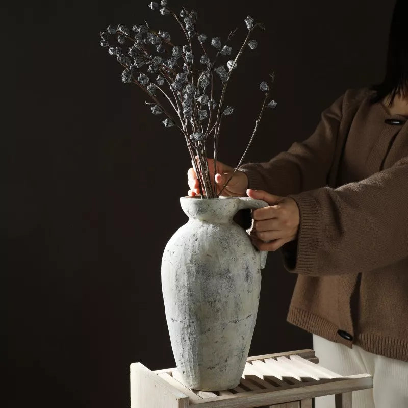 Vintage Handmade Ceramic Vase 12 Inch