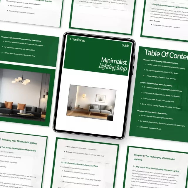 Minimalist Lighting Setup Guide – Modern Minimalist Lighting Design Digital Download for Home, Apartment & Studio