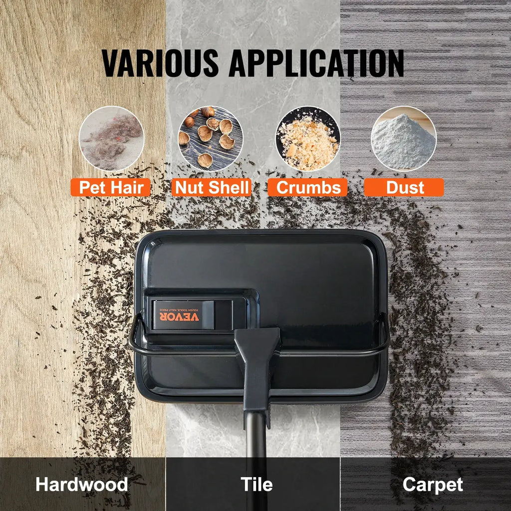 Manual Carpet Sweeper for Home and Office – 7.87 in Sweeping Path, 300ml Dustbin, Easy Emptying