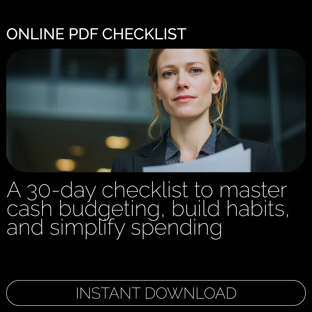 The Cash Confidence Checklist: Your 30-Day Guide to Mastering the Paper Budget Life | Printable Budget Planner | Cash Envelope System | Cash-Only Budget System | Financial Wellness Checklist