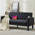 62″ Faux Leather Loveseat with USB Ports, Cupholders – Mid-Century Modern Sofa - DSARD - DSARD
