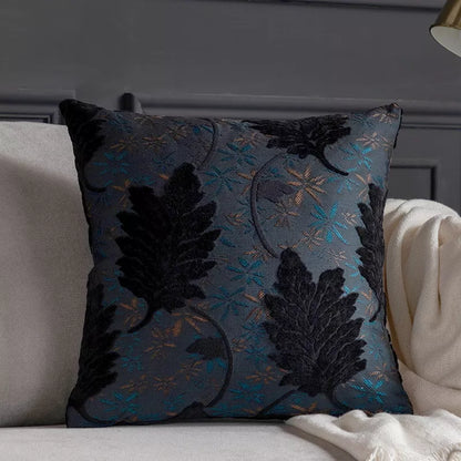Luxury Embroidered Leaf Cushion Cover 18×18 Inch