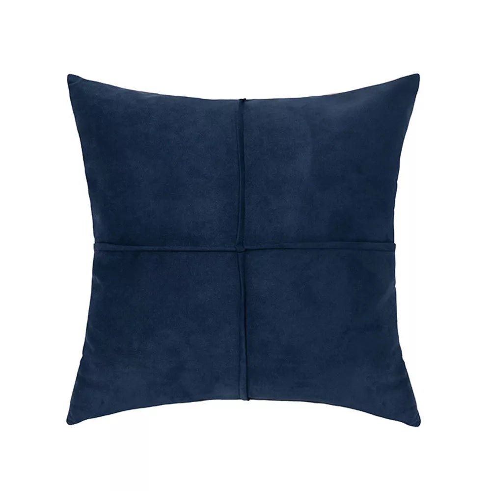 Faux Suede Cross Stitch Decorative Throw Pillow Cover for Sofa, Bed & Couch