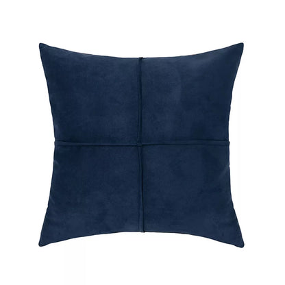 Faux Suede Cross Stitch Decorative Throw Pillow Cover for Sofa, Bed & Couch