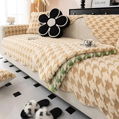 Plush Velvet Sofa Cushion – Thick, Non-Slip & Luxurious Winter Comfort