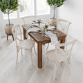 Rustic Farmhouse Solid Wood Dining Table with Square Legs, 46″ x 30″, Seats 4 - DSARD