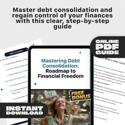 Mastering Debt Consolidation: Roadmap to Financial Freedom | How to Do Debt Consolidation Guide | Debt Relief Digital Download