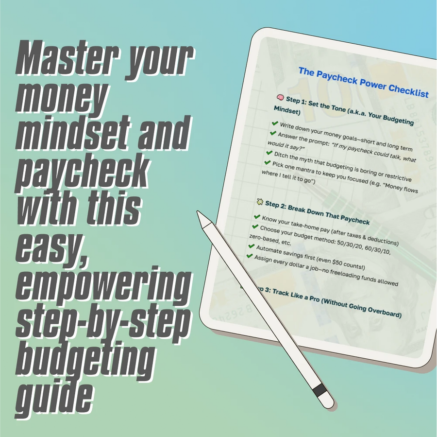 The Paycheck Power Checklist | Budget Your Paycheck Like a Pro | Digital Download for How to Budget Your Paycheck
