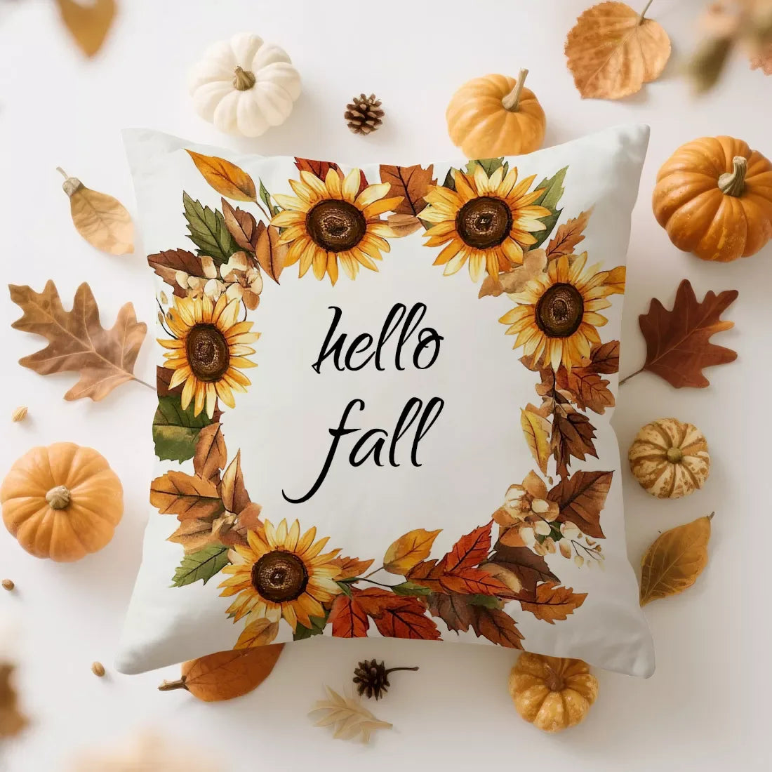 Autumn Pumpkin Throw Pillow Cover – Cozy Fall Home Décor Cushion Case - DSARD