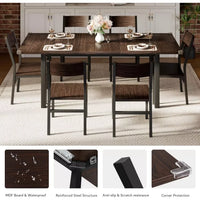 7-Piece Dining Set with Extendable 63″ Table and 6 Modern Chairs - DSARD - DSARD