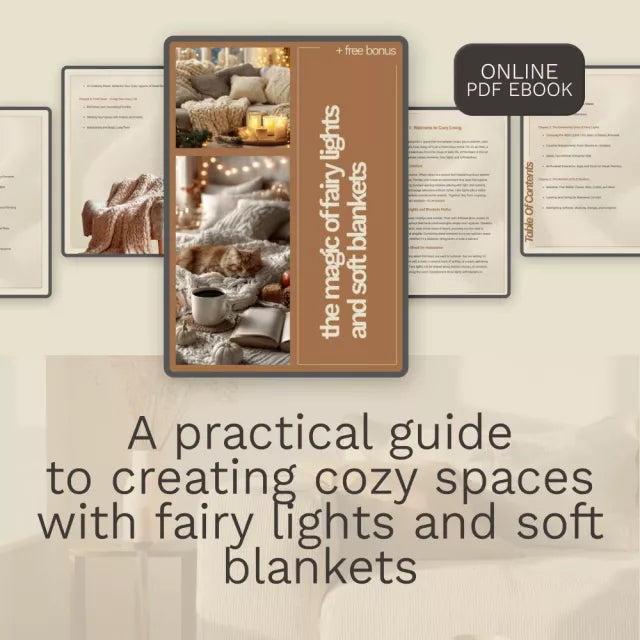 The Magic of Fairy Lights and Soft Blankets – Cozy Living eBook, Fairy Lights Guide, Soft Blankets Styling, Cozy Corners & Mindfulness Digital Download