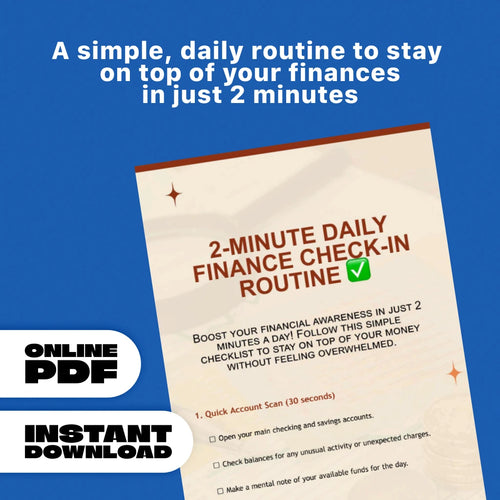2-Minute Daily Finance Check-In Routine Checklist | Quick Financial Habits for Busy People