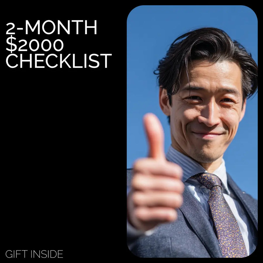 2-Month $2000 Checklist – How to Save $2,000 in 2 Months with Step-by-Step Daily & Weekly Savings Actions | Digital Download