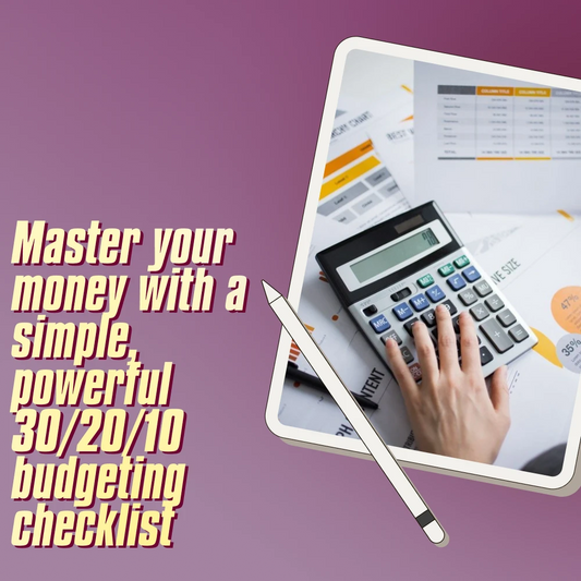 The 30/20/10 Budget Quick-Start Checklist | Budget Planner Printable