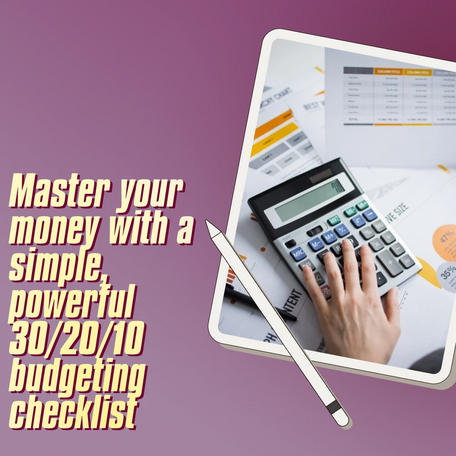 The 30/20/10 Budget Quick-Start Checklist | Budget Planner Printable