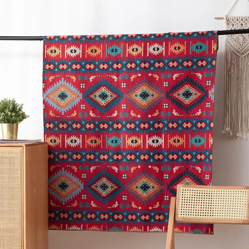 Boho Jacquard Fabric Cloth – Ethnic Style Curtain, Tablecloth & Sofa Cover (59x39in) - DSARD