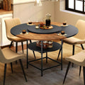 Round Dining Table for 4 with Storage Shelf – 47.2″ Modern Farmhouse Table - DSARD